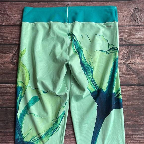 ADIDAS | Climalite midrise green tropical oceanic print workout leggings - Picture 7 of 8
